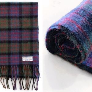 Highland House Cashmere Lambswool Scarf Blue Purple Green One Size OS